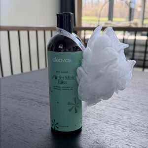 Aleavia Winter Mint Bliss Body Cleanse with Body Pouf